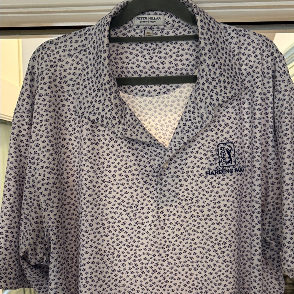 Peter Millar Lavender Patterned Polo - image 1